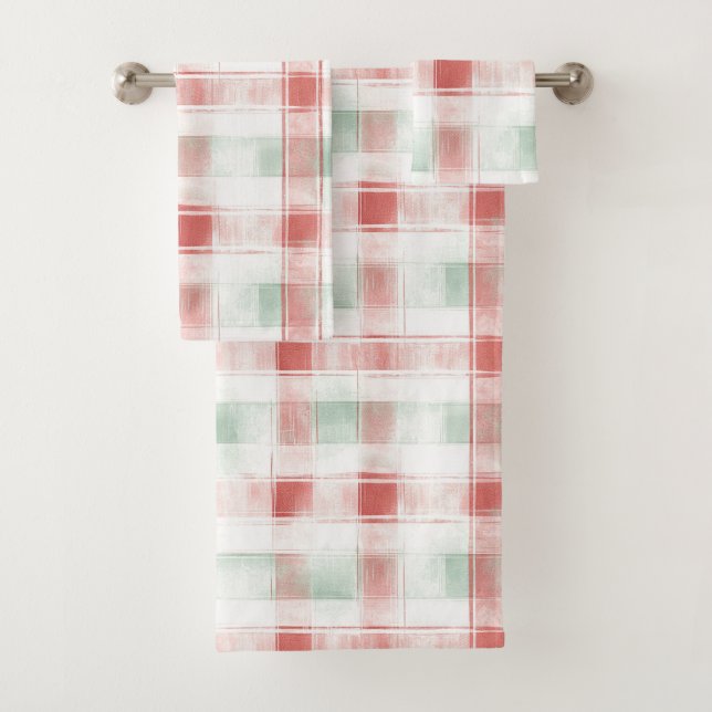 Red Mint Peppermint Mocha Plaid Stripes Christmas (En situation)
