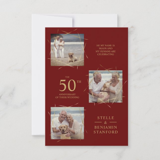 Red Modern 3 Photos Animal de compagnie Tous Anniv (Devant)