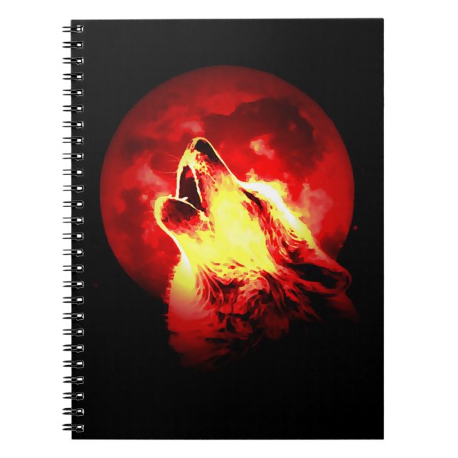 Red Night & Howling Wolf Portrait Carnet (Devant)