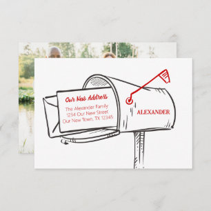 Red Our New Address Mailbox Moving