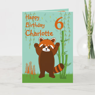 Red Panda Joyeux Anniversaire Carte de voeux pliée