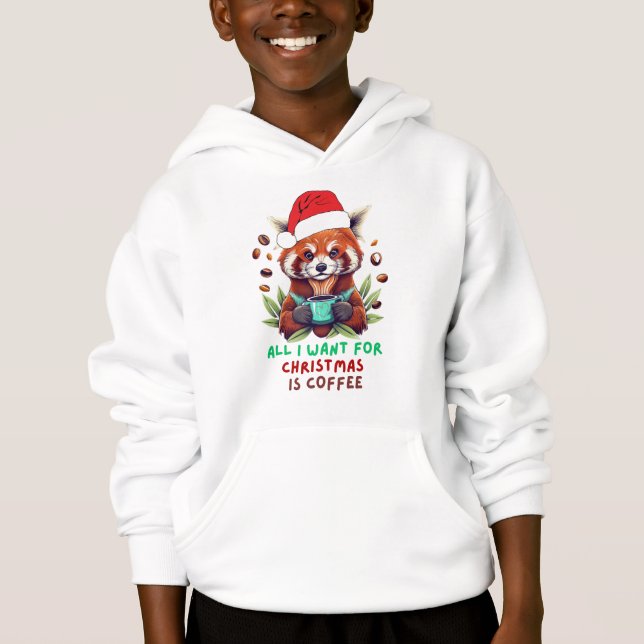Red Panda Tout ce que je veux pour Noël est Café (Devant)