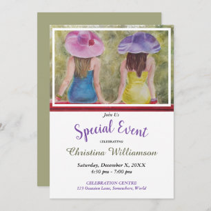 RED PARK BENCH INVITATION DU PARTI