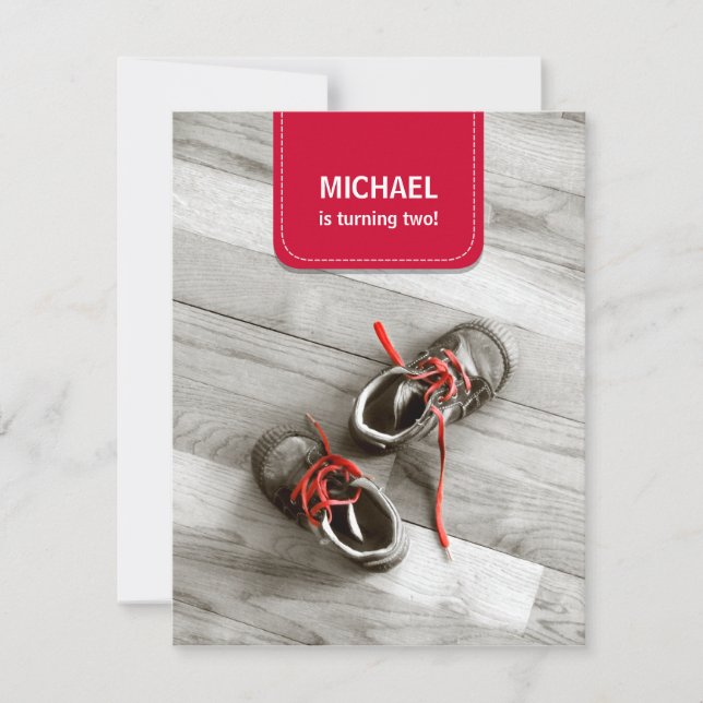 Red Patch Kids Chaussures Anniversaire invitation (Devant)