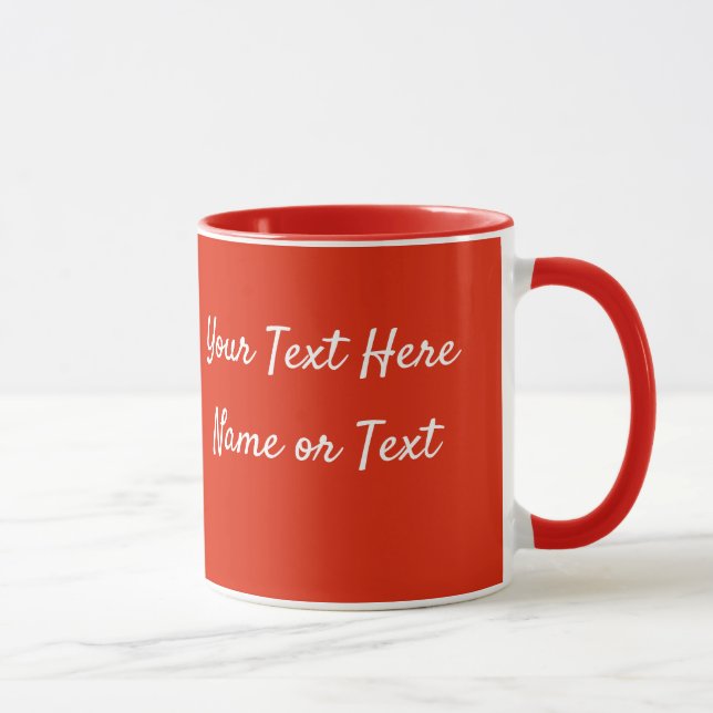 Red Personnaliser Message Café Coupe Cadeau Mug (Droite)