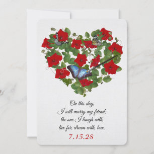 Red Petunia et Ivy Wedding Invitation