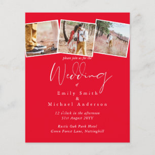 RED PHOTO Collage MONOCHROME Mariage Invitation bu