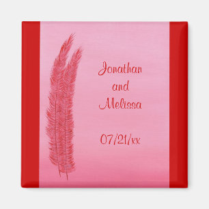 Red Pink Feathers Enregistrer les aimants de maria