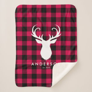 Red Plaid Motif et Deer Christmas