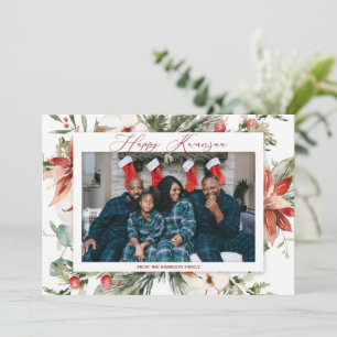 Red Poinsettia Happy Kwanzaa 2 Photo Noël