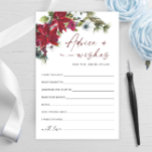 Red Poinsettia nuptiale de Noël Conseils et émotio<br><div class="desc">Elégante carte de conseil en vol d'hiver bleu Dusty. Personnalisez avec la mariée le nom et la date de la douche. Pour plus de personnalisation,  cliquez sur le lien "customiser plus loin". Si vous avez besoin d'aide,  contactez-moi s'il vous plaît.</div>