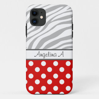 Red Polka Dot Light Zebra Imprimer iPhone 5 Coque