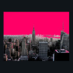 Red Pop Art New York City Poster Imprimer<br><div class="desc">Rouge - Noir & Blanc New York City - Manhattan Skyscrapers Art numérique Image</div>