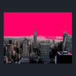 Red Pop Art New York City Poster Imprimer<br><div class="desc">Rouge - Noir & Blanc New York City - Manhattan Skyscrapers Art numérique Image</div>