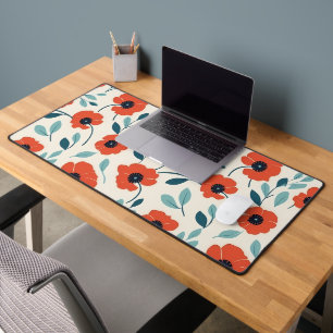 Red Poppy Floral Print Motif sans couture