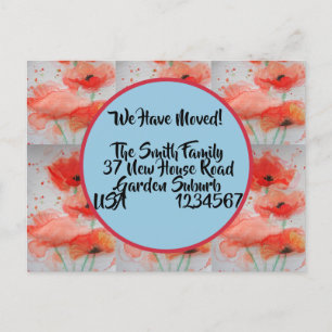Red Poppy Nouvelle Adresse Carte Postale, Nous Dém