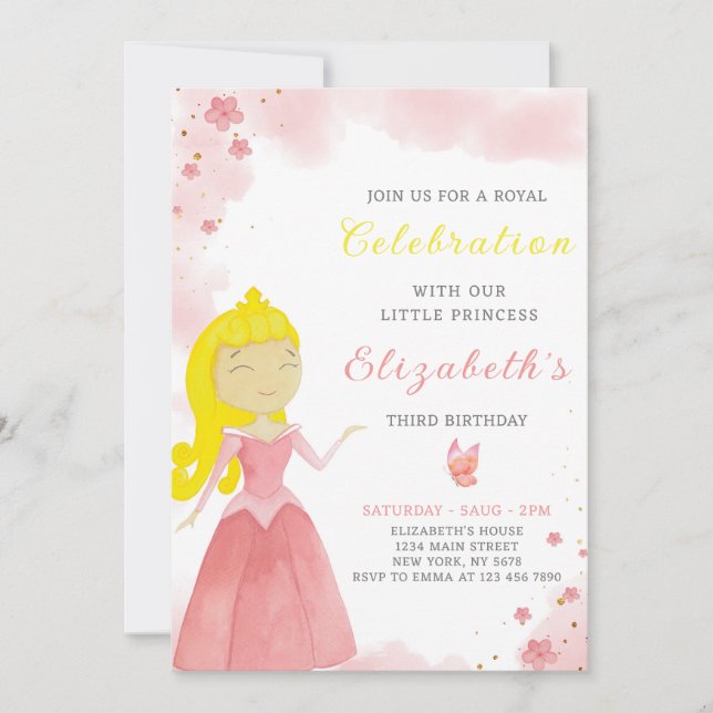 Red Princess Invitation d'anniversaire (Devant)