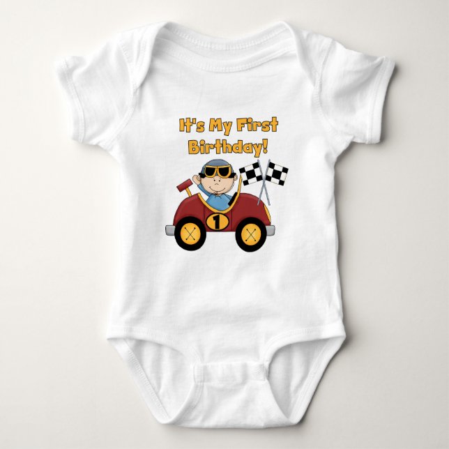 Red Race Car 1er Anniversaire Tshirts et cadeaux (Devant)