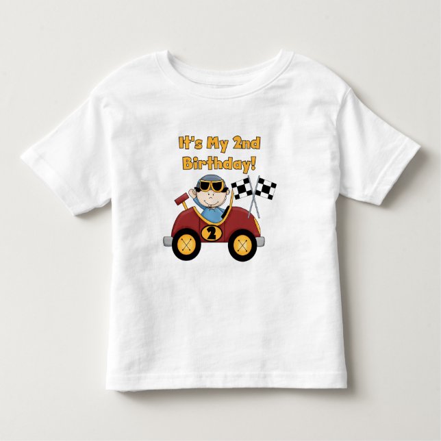 Red Race Car 2e Anniversaire Tshirts et cadeaux (Devant)