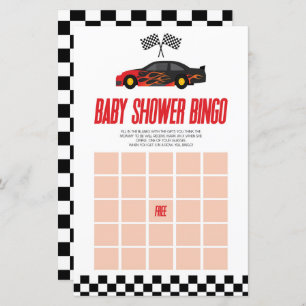 Red Race Car Bingo Baby shower Jeu