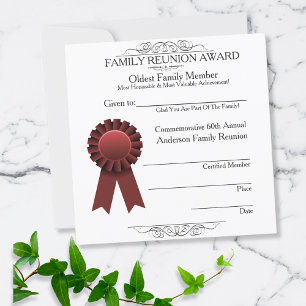 Red Ribbon Elegant Family Reunion Awards Rouge