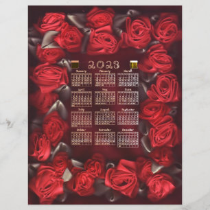 Red Ribbon Rose Border 2023 - Taille de la lettre
