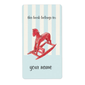 Red Rocking Horse rayures Étiquette plaque d'immat