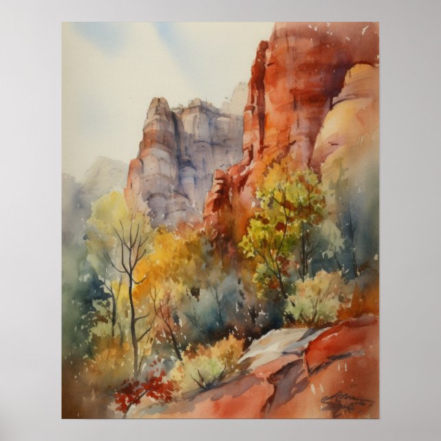 Red Rocks Sedona Arizona Art Imprimer Poster (Devant)