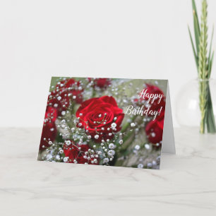 Red Rose Bouquet Bonne Carte de voeux d'anniversai