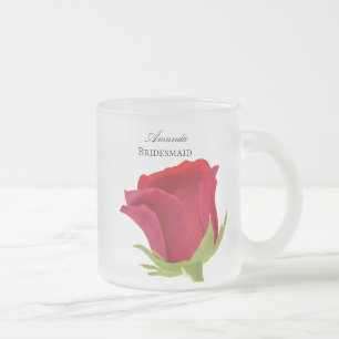 Red Rose Bridesmaid nom cadeau Mug