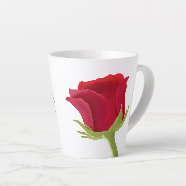 Red rose Bridesmaid Nom Latte Mug (Angle droit)