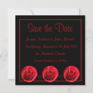 Red Rose Enregistrer la date Invitation