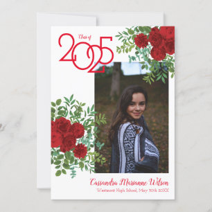 Red Rose Faire-part d'obtention du diplôme