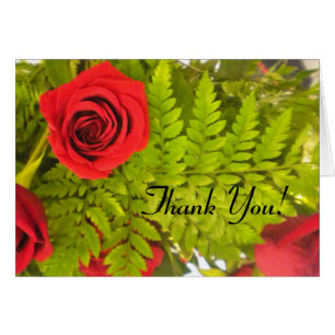 Red Rose N Fern Merci cartes