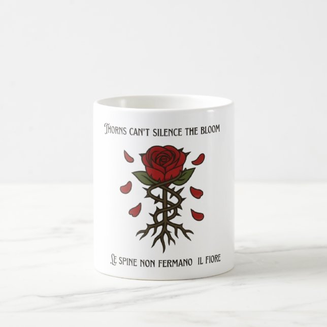 Red Rose with Thorns Mug (Centre)
