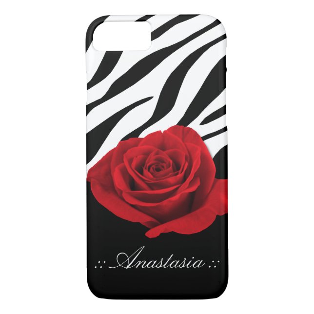 Red Rose Zebra Imprimer iPhone 7 Coque personnalis (Dos)