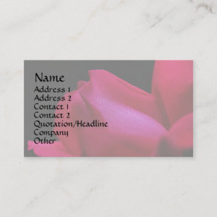 Red Rosebud Raindrops Carte de visite Floral
