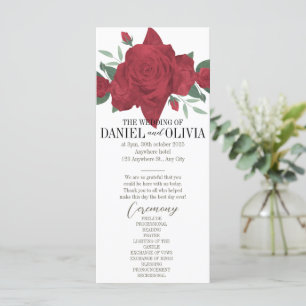 Red Roses Boho Programmes de mariage