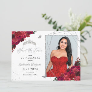 Red Roses Carte photo Quinceañera Enregistrer La D