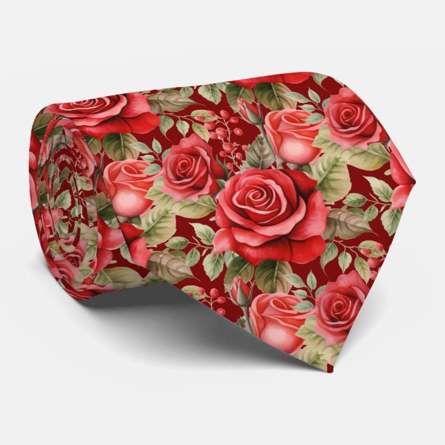 Red Roses Classic Cravate (Roulé)
