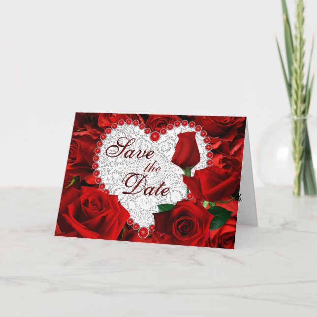 Red Roses Enregistrer la carte Date (Devant)