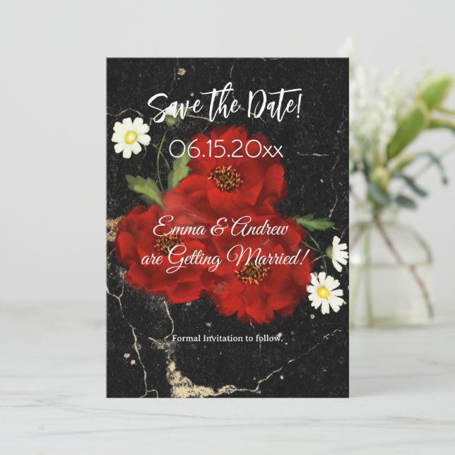 Red Roses Enregistrer la carte Date (Debout devant)