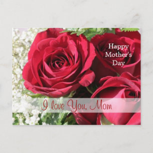 Red roses Fête des mères Carte postale