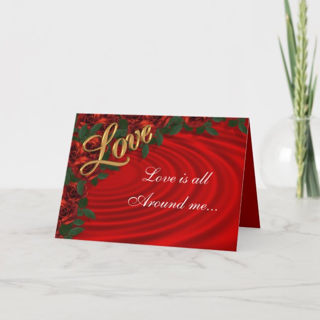 Red Roses Love Valentine carte ou invitation (Devant)
