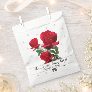 Red Roses Mariage Merci Favoriser les sacs