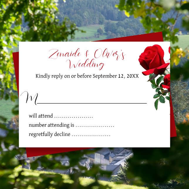 Red Roses Mariage Site Web Réponses Cartes (Créateur téléchargé)