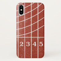 Red Running Track Distressed Style iPhone X Coque