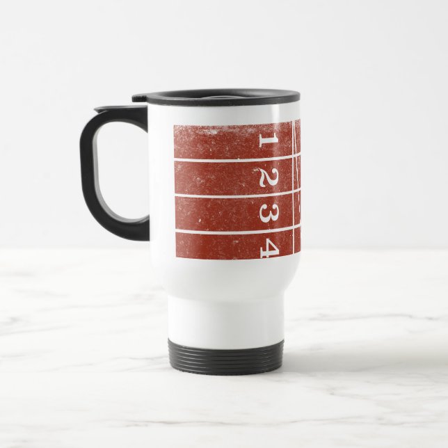 Red Runtrack Style déprimé Voyage Mug (Gauche)