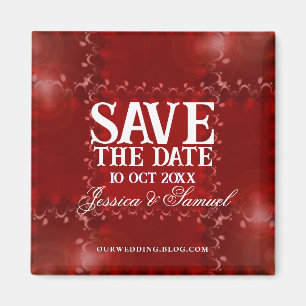 Red Rustic Save the Date Magnet