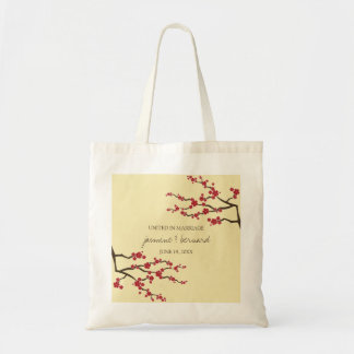 Red Sakura Cherry Blossoms Sac fourre-tout Mariage